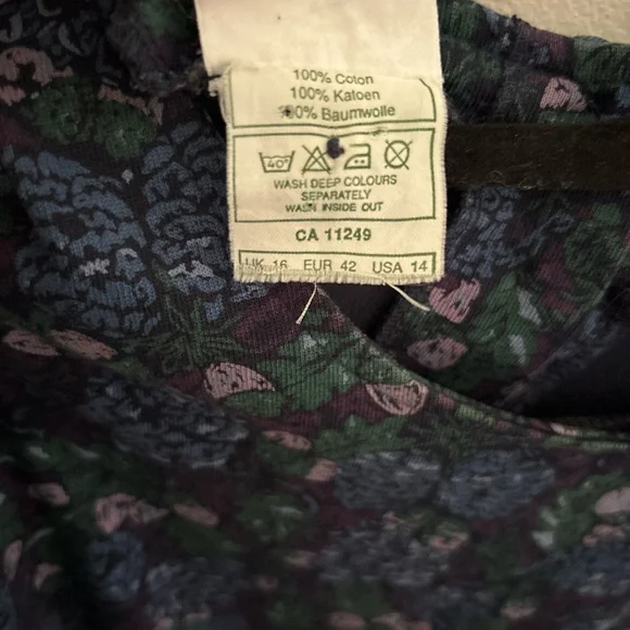 Vintage Laura Ashley Purple and Green Floral Midi Dress - Picture 7 of 7